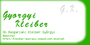gyorgyi kleiber business card